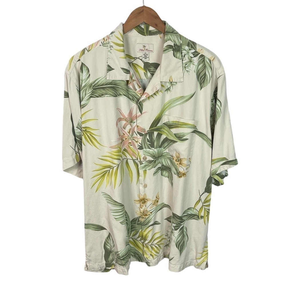 BF1508 Men’s Island Treasure 100% Silk Hawaiian Beach Button Down Shirt XL